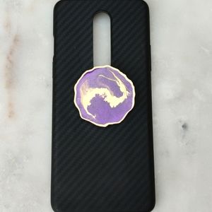 Handmade Purple/Gold Resin Phone Grip
